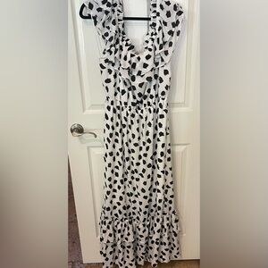 Lane Bryant Black and White Ruffle Dress
